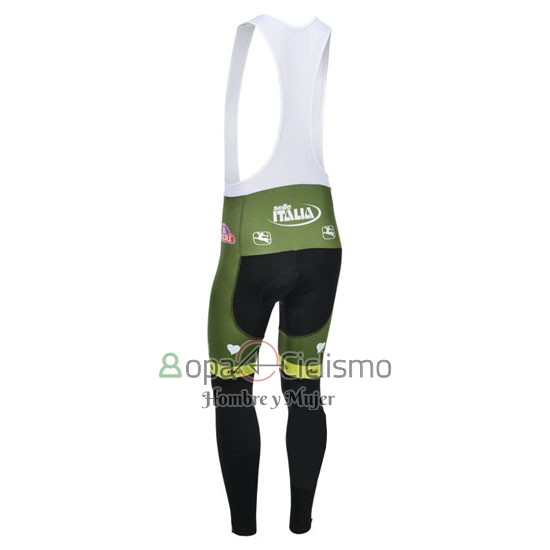 Vini Fantini Ropa Ciclismo Culotte Largo 2013 Hombre Mangas Largas Verde y Negro
